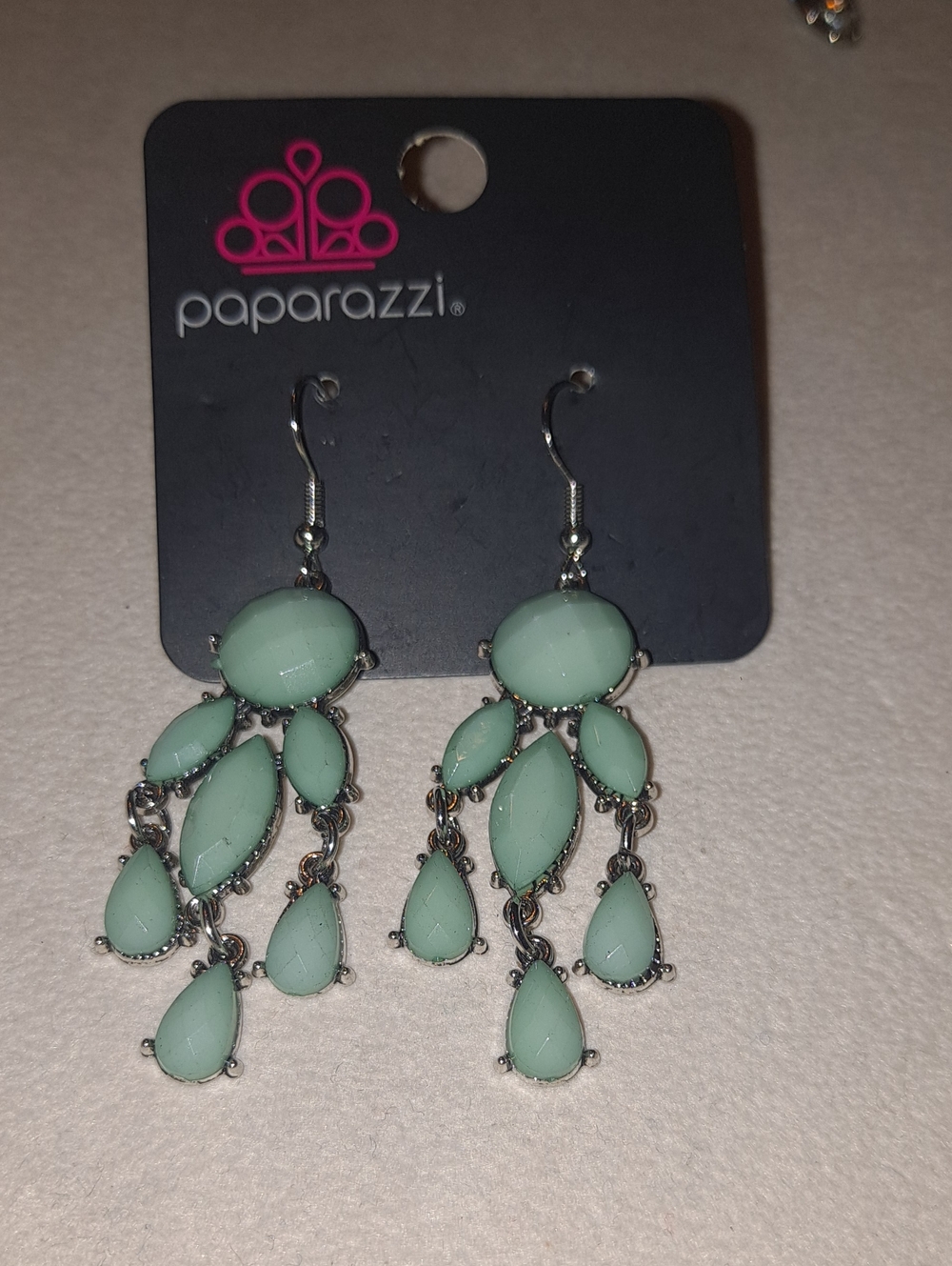 paparazzi Mint Teardrop Chandelier Earrings